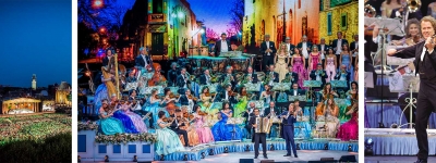 Andr&eacute; Rieu i Maastricht med boende i Aachen